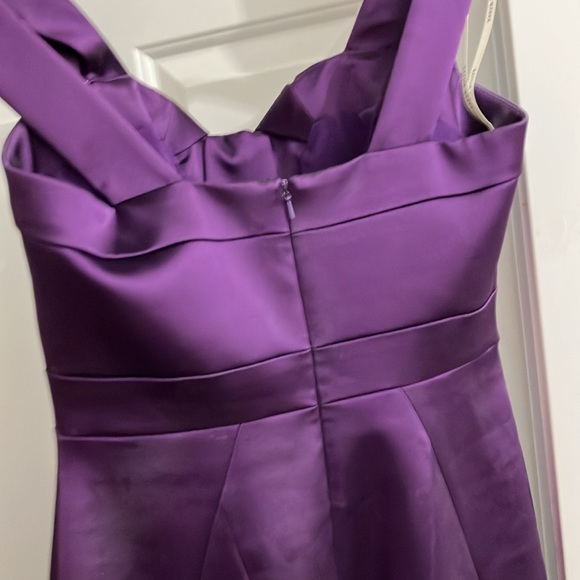 Karen Millen size 8 brand new dark purple body con retro satin cocktail dress - Picture 6 of 8